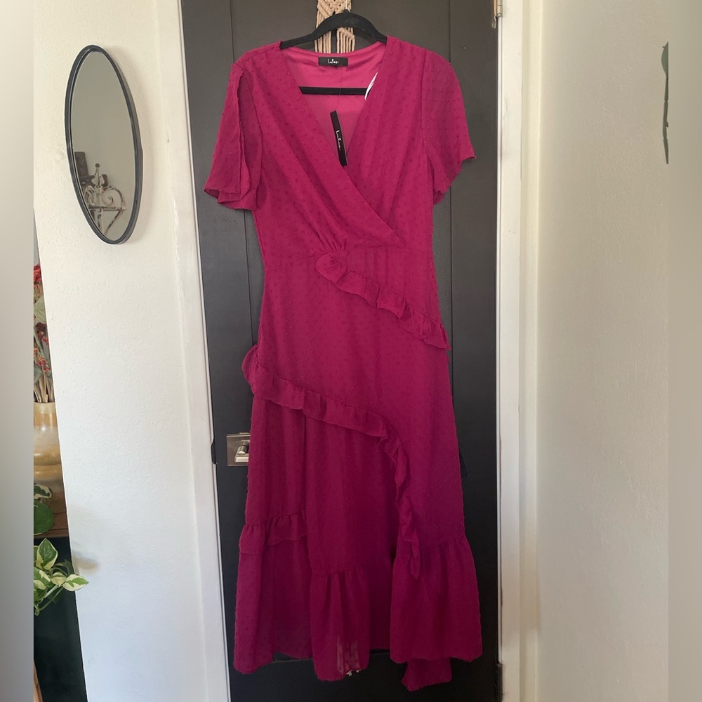 LULUS - Brand New Fuchsia Midi Dress